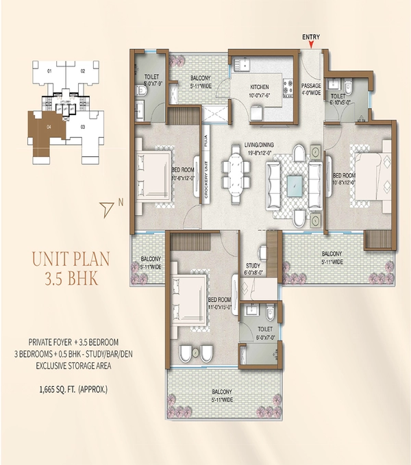 M3M Mansions  2 bhk 1600 floor plan