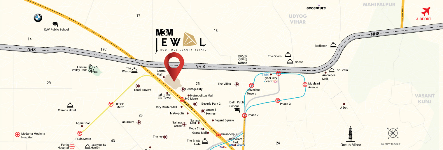 M3M 114 Market location map