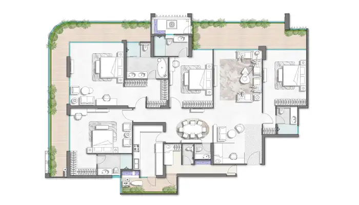 M3M Heights 3 bhk 2100 floor plan